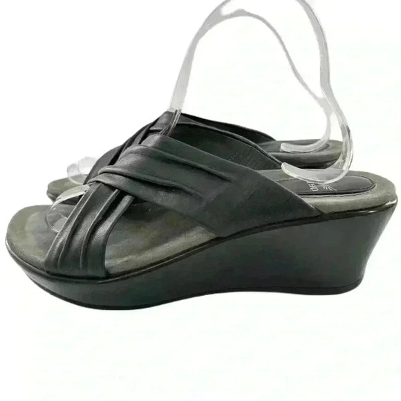 Dansko Avalon size 38 7.5-8 black leather wedge platforms comfort orthopedic - Picture 3 of 16